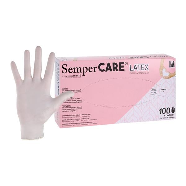 Sempercare Latex Exam Gloves Medium Cream Non-Sterile