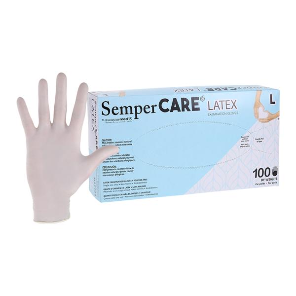 Sempercare Latex Exam Gloves Large Cream Non-Sterile