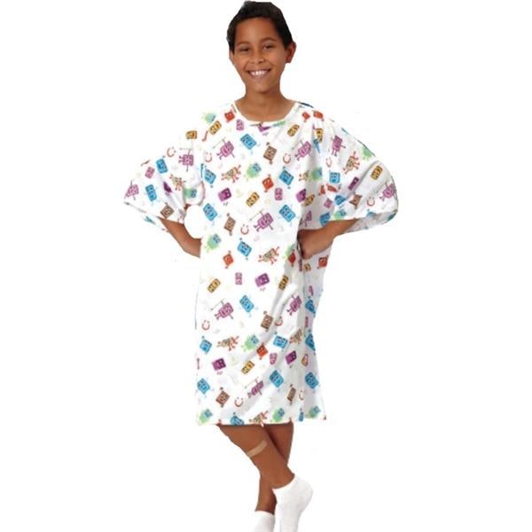 Patient Gown Pediatric Large White Ea