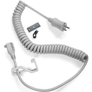 Power Cord Kit Gray w/ Coiled Cord/Hook/Strain Relief Hardware/IEC-CF Adapter Ea