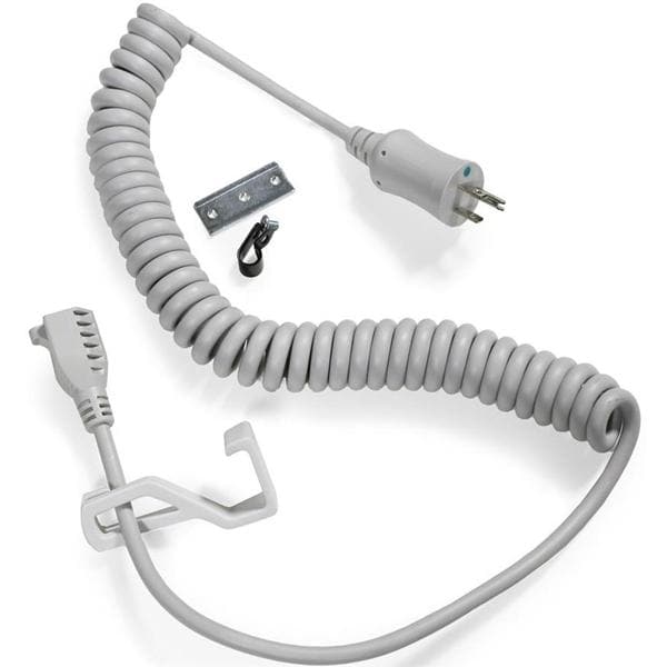 Power Cord Kit Gray w/ Coiled Cord/Hook/Strain Relief Hardware/IEC-CF Adapter Ea