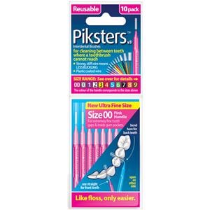 Piksters Interdental Brush Size 00 Pink 10Pk/Bx