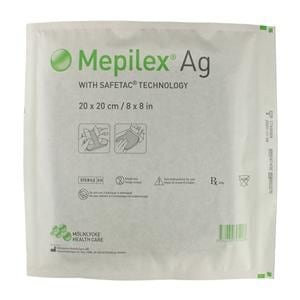 Mepilex Ag Foam Wound Dressing 8x8" Gentle Adhesive