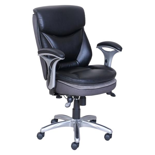 Serta Smart Layers Verona Manager Chair, Black/Silver Ea