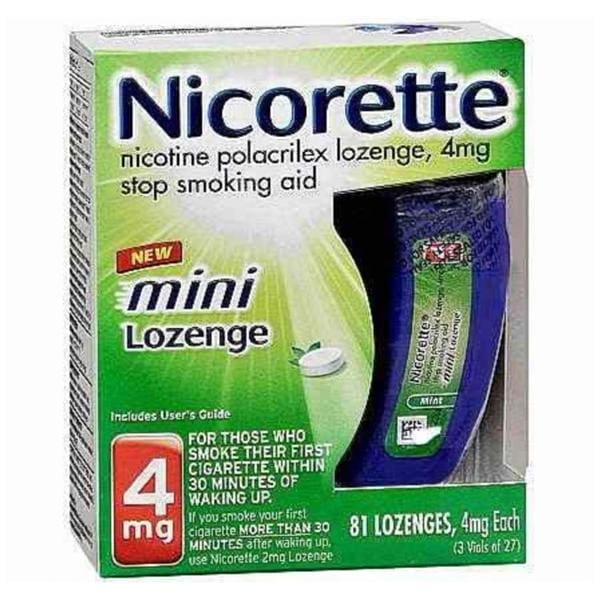 Nicorette Smoking Cessation Lozenges 4mg Mint 81/Pk