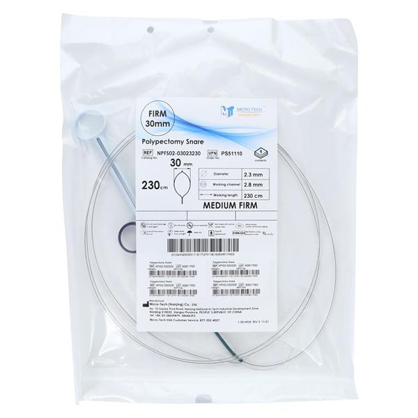 Polypectomy Snare 230cm Oval/Firm Loop Wire Extra Large 30mm Hot Firm 10/Bx