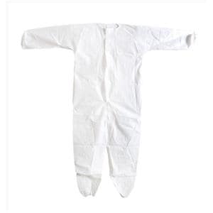 Infection Control Coverall Breathable MICROFORCE Barrier SMS Large White 25/Ca