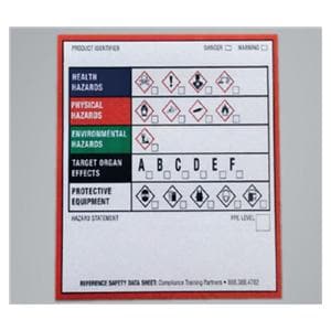 GHS Chemical 3x3" Warning Labels 10/Pk