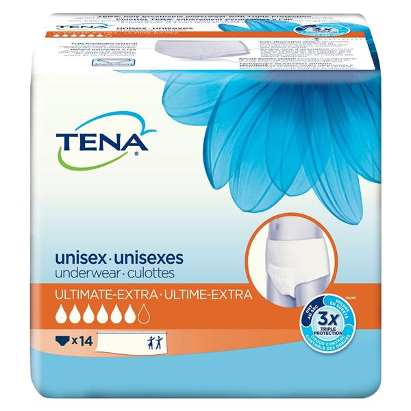 Tena Incontinence Brief Unisex 25-35" Heavy White Odor Control 64/Ca