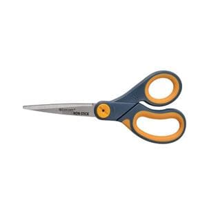 Westcott® Titanium Bonded Non-Stick Scissors, 8", Straight, Gray/Yellow Ea