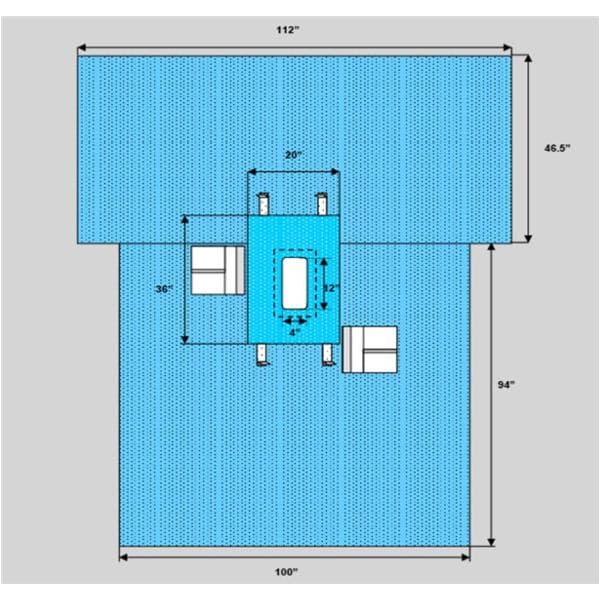 112x100x140-1/2" Sterile Sheet Drape Fenestrated