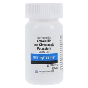 Amoxicillin/Clavulanate Potassium Tablets 875mg/125mg Bottle 20/Bottle 20/Bt