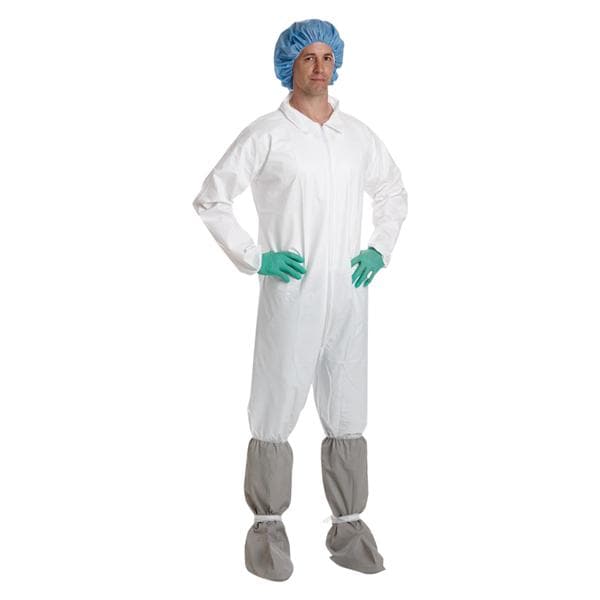 Protective Coverall Micropor Breathable Material Medium White 25/Ca