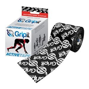 Gripit Activetape Kinesiology Tape Cotton/Nylon 3"x5.5yd Black Ea