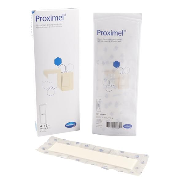 Proximel Silicone/Foam Wound Dressing 4x12" Multi-Layer Sterile Rctngl Adhs Tn