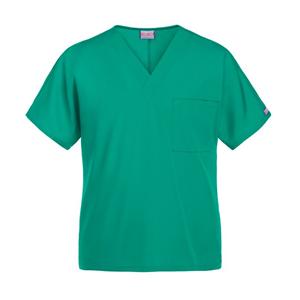 Scrub Top V-Neck Tunic 1 Pocket Short Sleeves 4X Large Surgical Green Unisex Ea