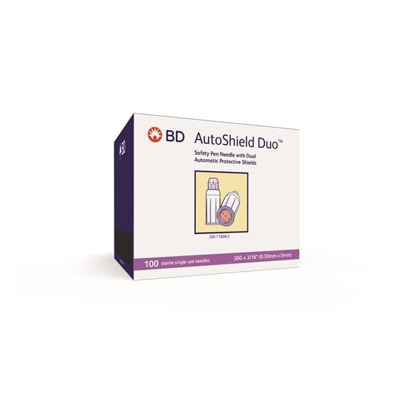 Autoshield Duo Insulin Pen Needle 30gx3/16" Conventional 100/Bx