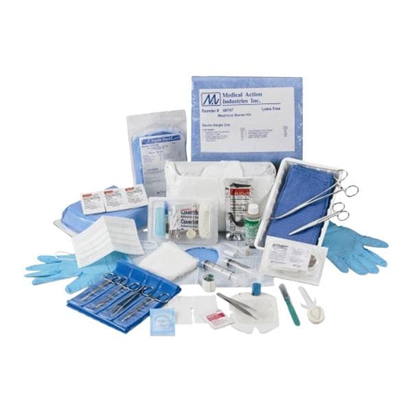 Tray Dressing Change Central Line W/ Latex Gloves/1gm Povidone Iodine Ltx 20/Ca