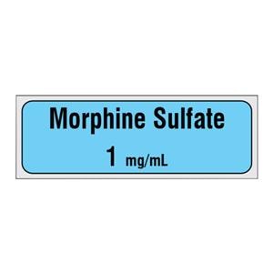 Drug Tape Label Morphine Sulfate/1mg/mL Blue 1/2x500" 1/Rl