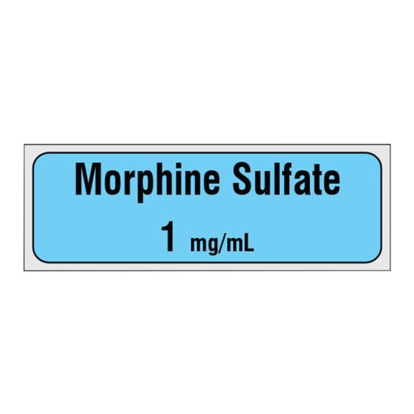 Drug Tape Label Morphine Sulfate/1mg/mL Blue 1/2x500" 1/Rl