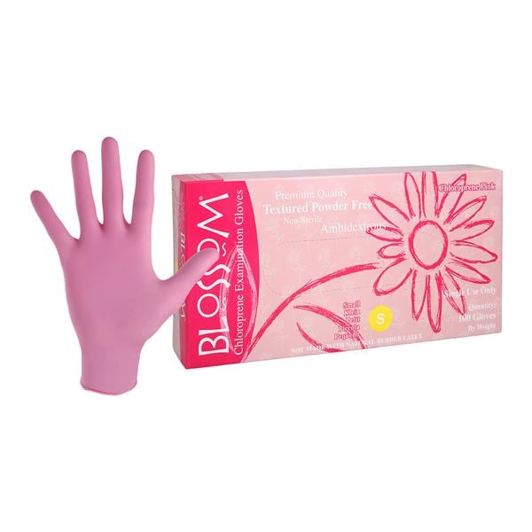 Blossom Chloroprene Exam Gloves Small Pink Non-Sterile