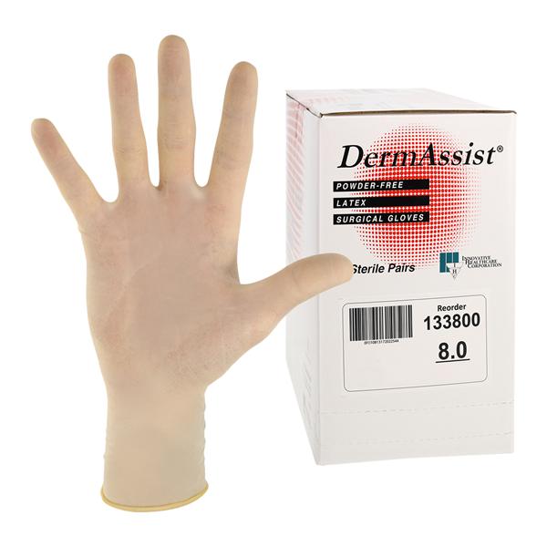 DermAssist Surgical Gloves 8 Natural