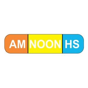 Labels AM NOON HS Assorted 1-5/8x3/8" 1000/Pk