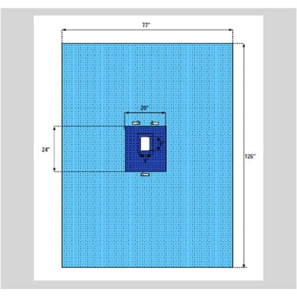 77x126" Sterile Laparotomy Drape Fenestrated