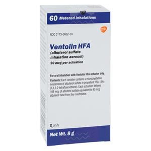 Ventolin HFA Inhalation Aerosol 90mcg w/dose counter Inhaler 8gm/Ea