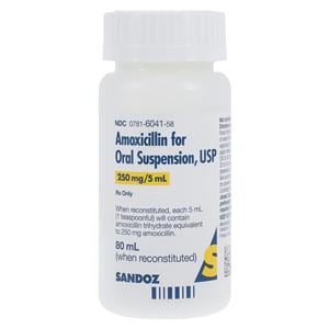 Amoxicillin Oral Suspension 250mg/5mL Fruity Bottle 80mL/Bt