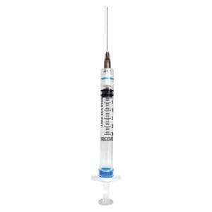 Sol-Care Hypodermic Syringe/Needle 22gx1-1/2" 3mL Black LL Sfty LDS 800/Ca