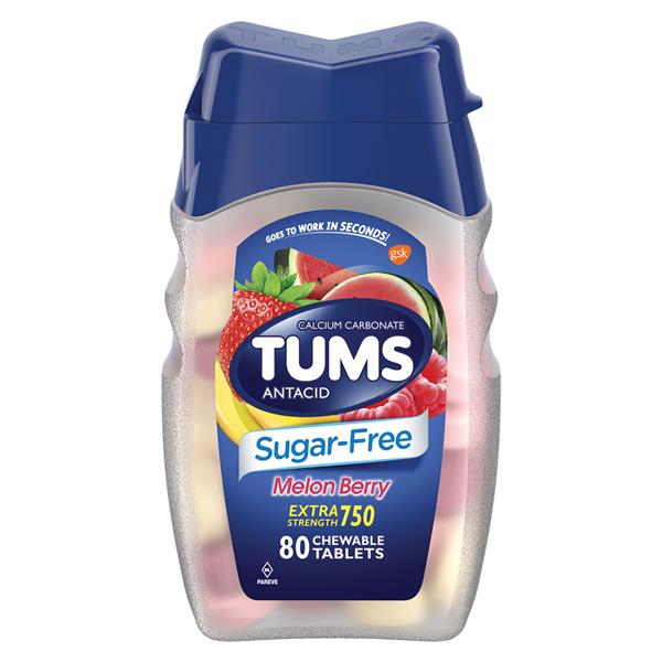 Tums EX Antacid Chewable Sugar Free Melon Berry 80/Bt