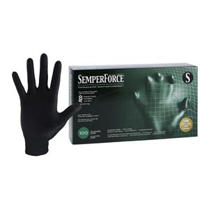 SemperForce Nitrile Exam Gloves Small Black Non-Sterile, 10 BX/CA