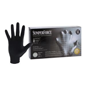 SemperForce Nitrile Exam Gloves X-Large Black Non-Sterile, 10 BX/CA