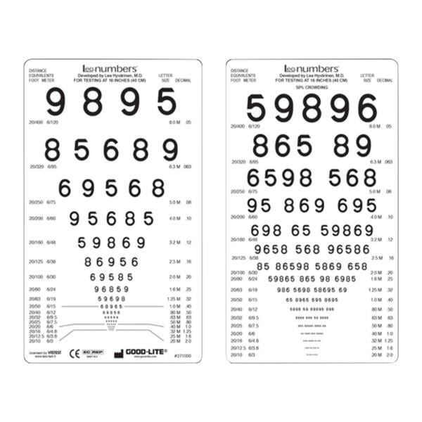 Near Vision Card Acuity Test 16" Testing Distance Ea