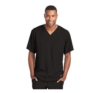 Skechers Scrub Top V-Neck 1 Pocket Small Black Mens Ea