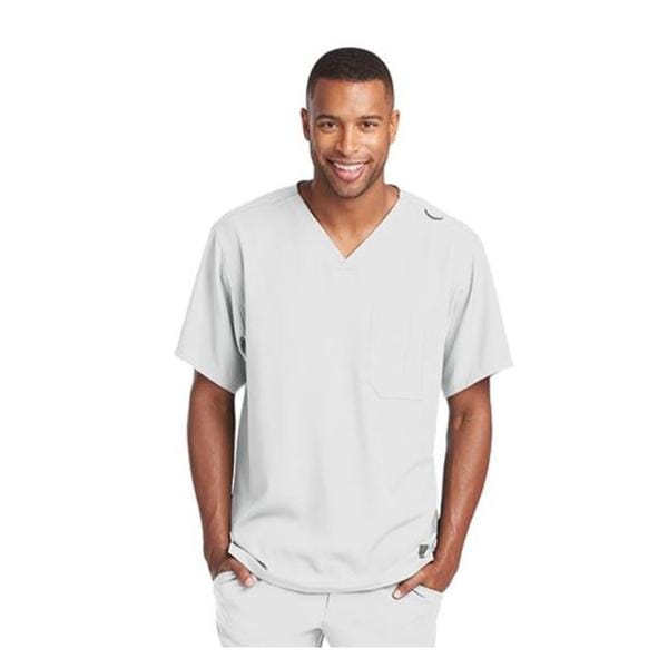 Skechers Scrub Top V-Neck 1 Pocket X-Small White Mens Ea