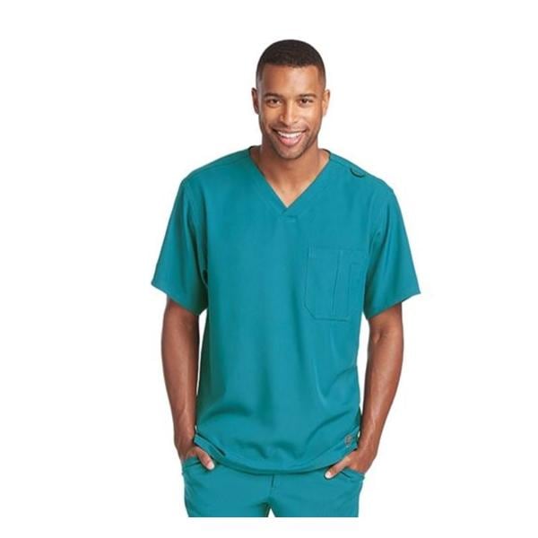 Skechers Scrub Top V-Neck 1 Pocket Medium Teal Mens Ea