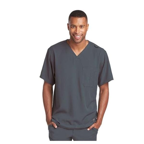 Skechers Scrub Top V-Neck 1 Pocket Medium Pewter Mens Ea