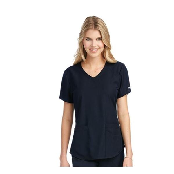 Skechers Scrub Scrub Top V-Neck 3 Pockets 2X Small Black Womens Ea