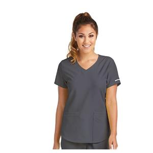 Skechers Scrub Scrub Top V-Neck 3 Pockets 2X Small Pewter Womens Ea