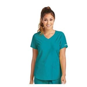 Skechers Scrub Scrub Top V-Neck 3 Pockets Small Teal Womens Ea