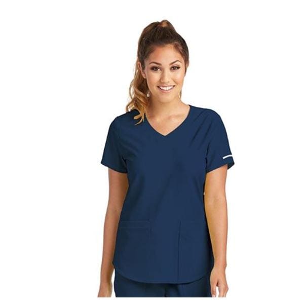 Skechers Scrub Scrub Top V-Neck 3 Pockets Medium Navy Womens Ea