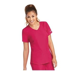 Skechers Scrub Scrub Top V-Neck 3 Pockets Medium Cherry Pie Womens Ea