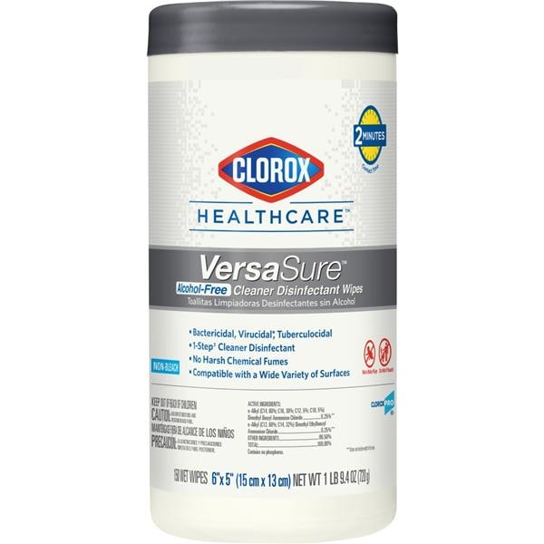 Clorox VersaSure Surface Disinfectant Wipes Canister 150/Pk, 6 PK/CA