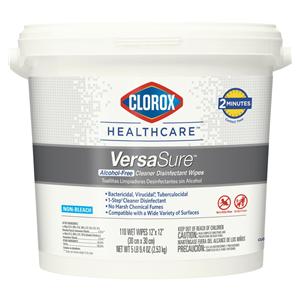 Clorox VersaSure Surface Disinfectant Wipes Tub 110/Pk, 2 PK/CA