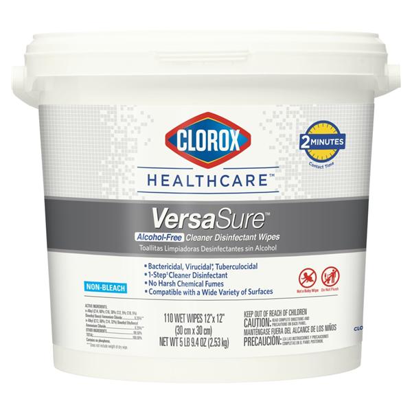 Clorox VersaSure Surface Disinfectant Wipes Tub 110/Pk, 2 PK/CA