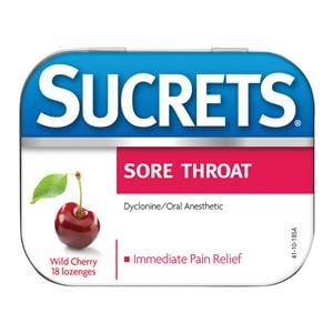 Sucrets Throat/Cough Lozenges Wild Cherry 18/Bx