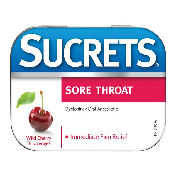 Sucrets Throat/Cough Lozenges Wild Cherry 18/Bx