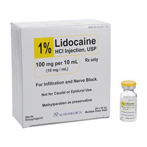 Lidocaine HCl Injection 1% MDV 10mL 25/Bx
